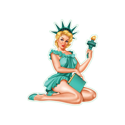 Statue of Liberty Pin Up Girl Sticker - Mini Decal