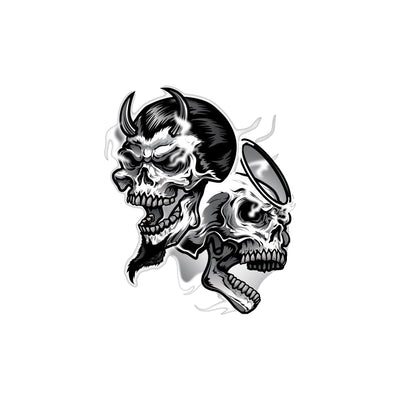 Evil n Good Skulls - Mini Decal
