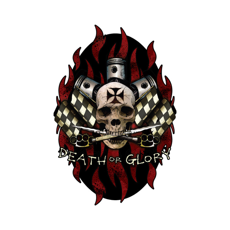 Death or Glory Skull Sticker - Mini Decal