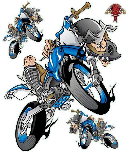 Blue Bike Catch Some Air Motocross Rider Decal