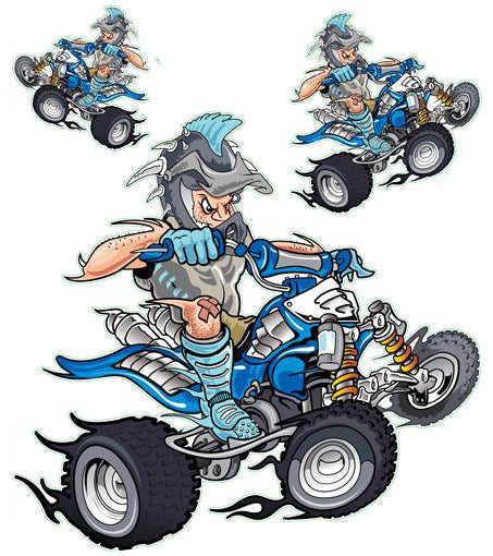 Blue Mud Bound Quad Rider Decal