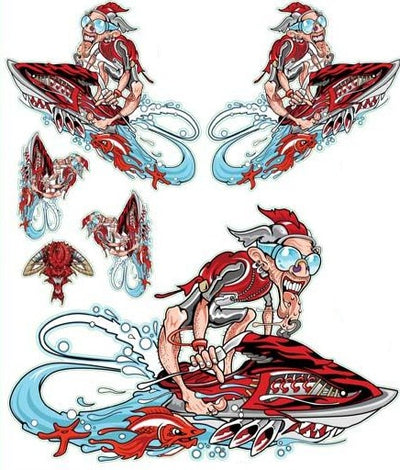 Red Jet skier Decal
