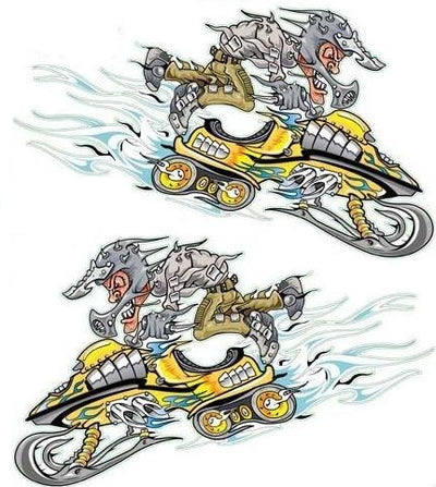 Yellow Snow Mobile Decal