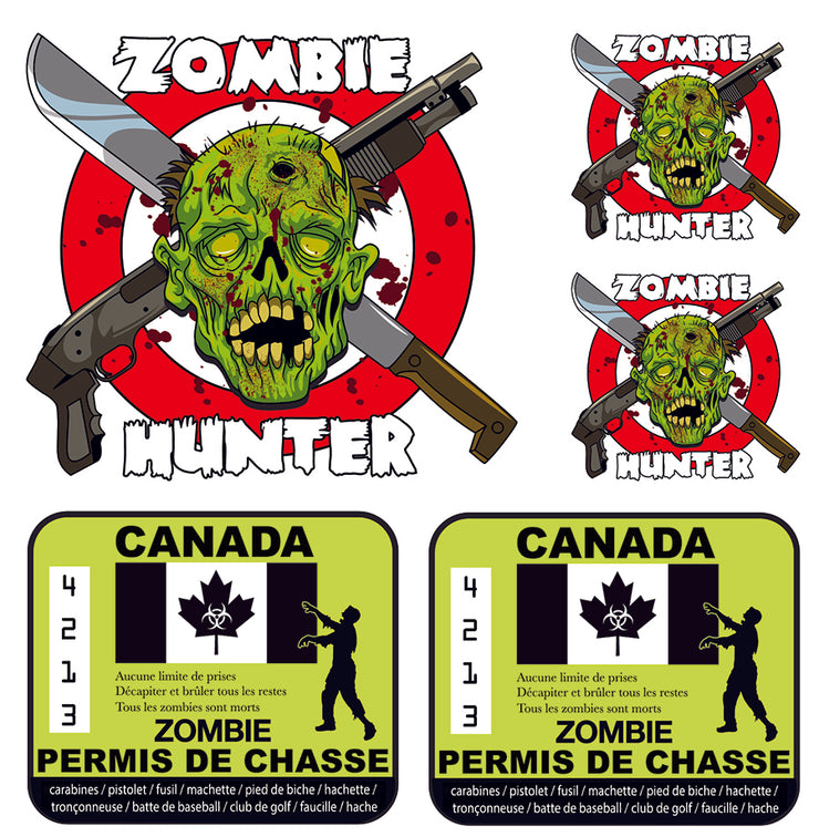 Zombie Hunting Permit Canada Decal Kit