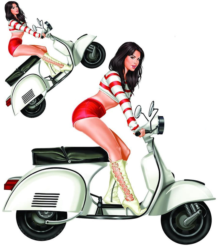 Scooter / Vespa Pin Up Girl Decal
