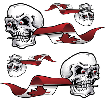 Canada Flag Skull Left & Right Decal