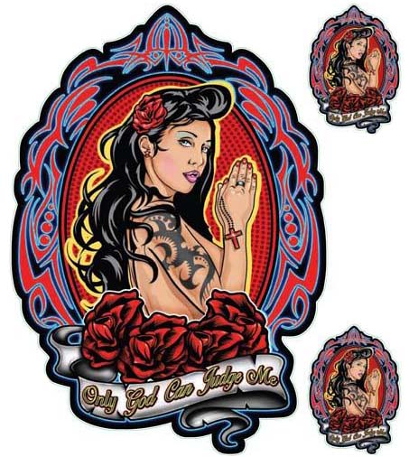 Don't Judge Me Pin Up Girl Decal