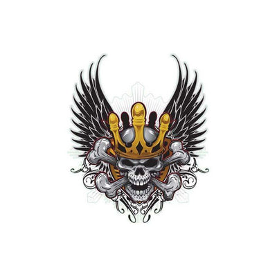 Crown Winged Skull Decal