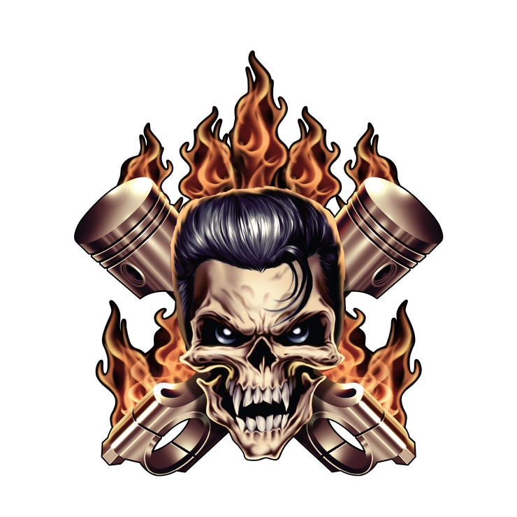 Elvis / Rockabilly Skull Decal