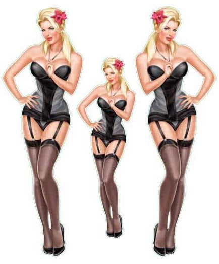 Lets Get Naughty Pin Up Girl Decal