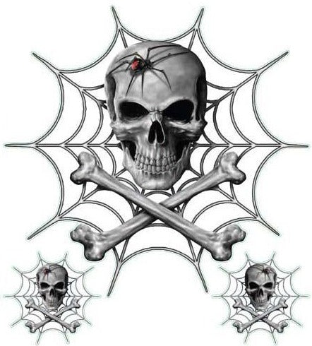 Black Widow Spider Skull Decal
