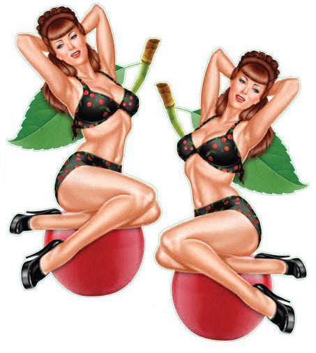 Cherry Pinup Girl Decal Lethal Threat
