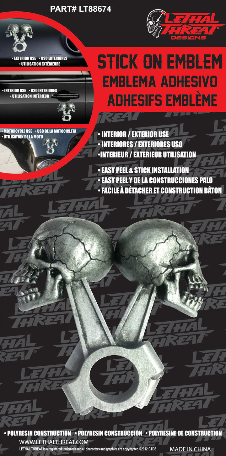 Piston Skull 3D Peel n Stick Emblem