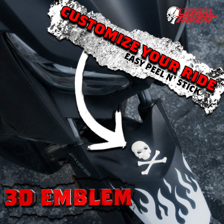 Skull & Cross Bone Skull 2 Pack 3D Emblem