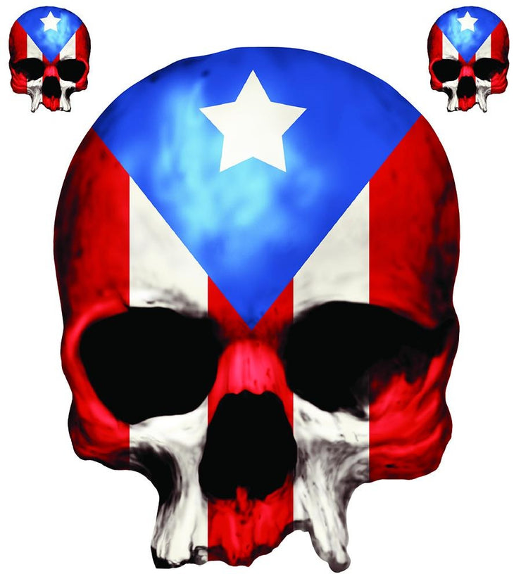 Puerto Rico / Boriqua Skull Decal