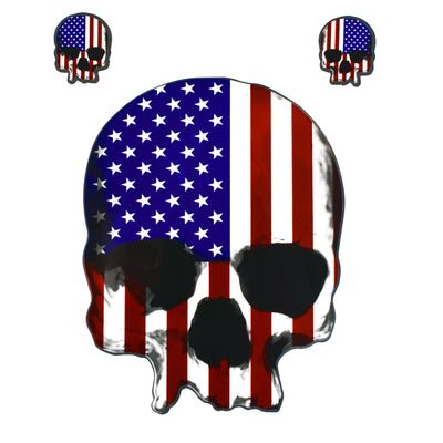 U.S.A. Skull Chrome Decal