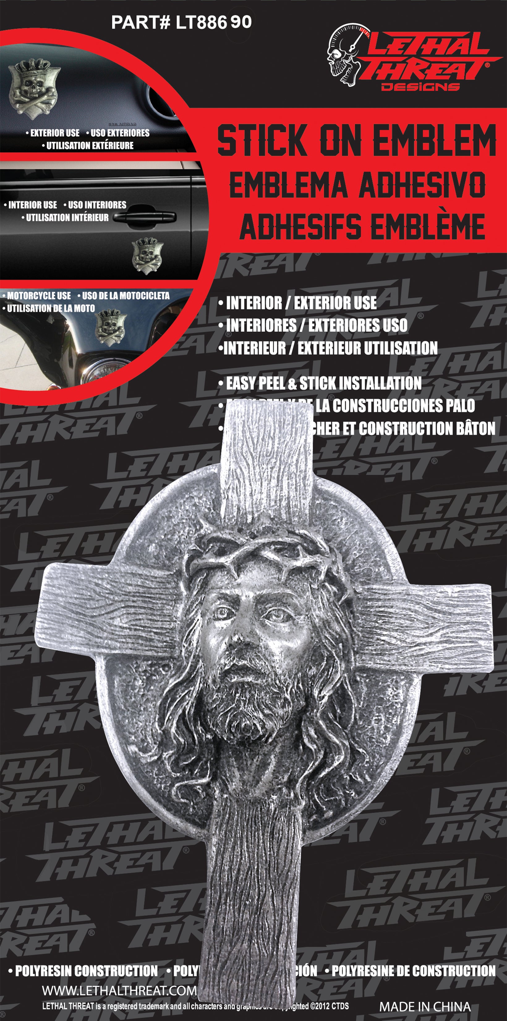 Jesus Head Cross 3D Peel n Stick Emblem – Lethal Threat