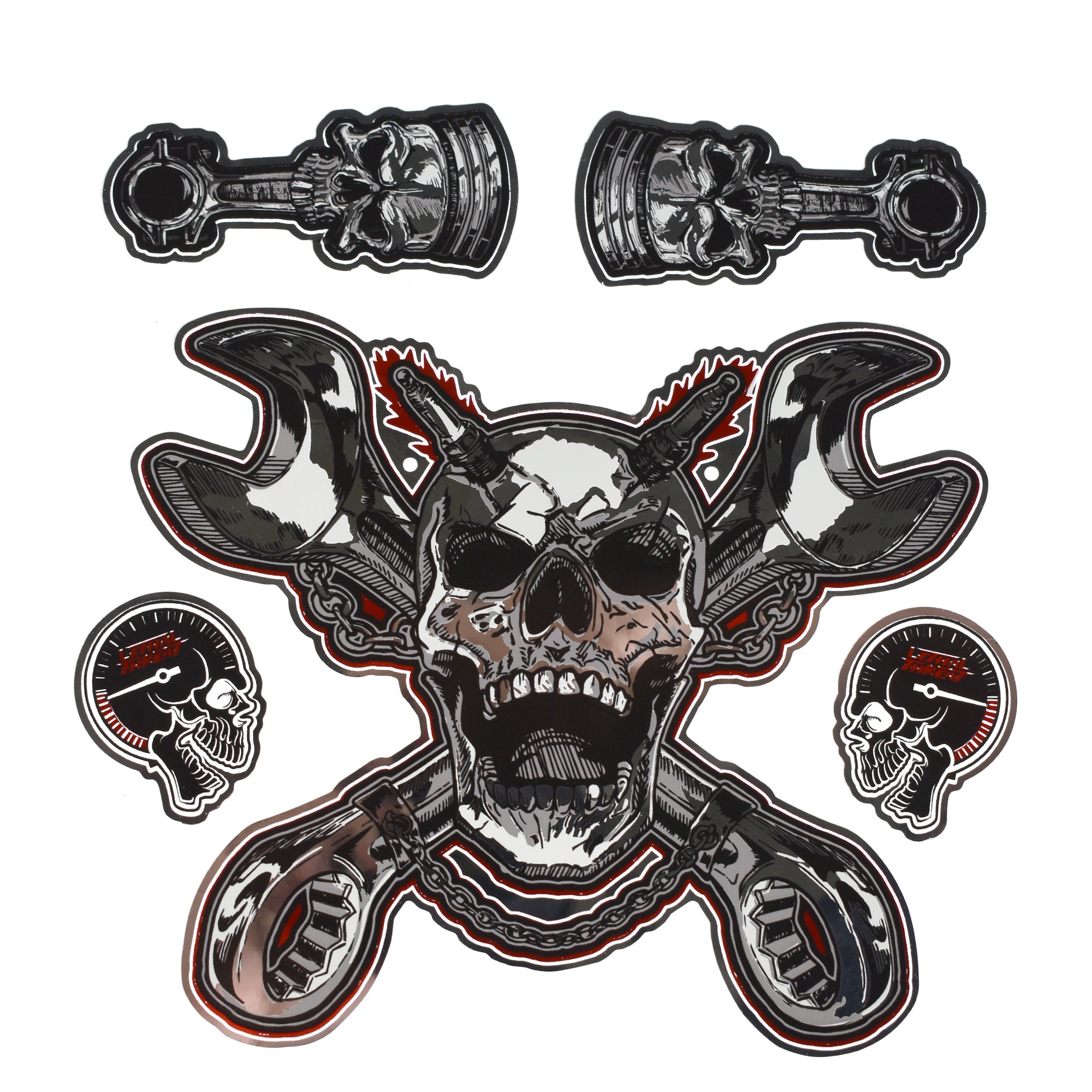 Build Modify Skull Chrome Decal – Lethal Threat
