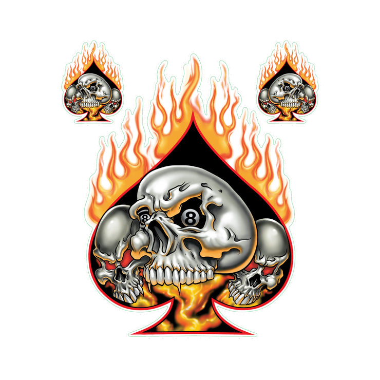 Fire Spade Skull Decal