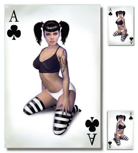 Ace of Clubs Pin Up Girl Decal
