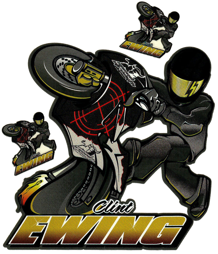 Clint Ewing Motorcycle  Stunt Rider Decal