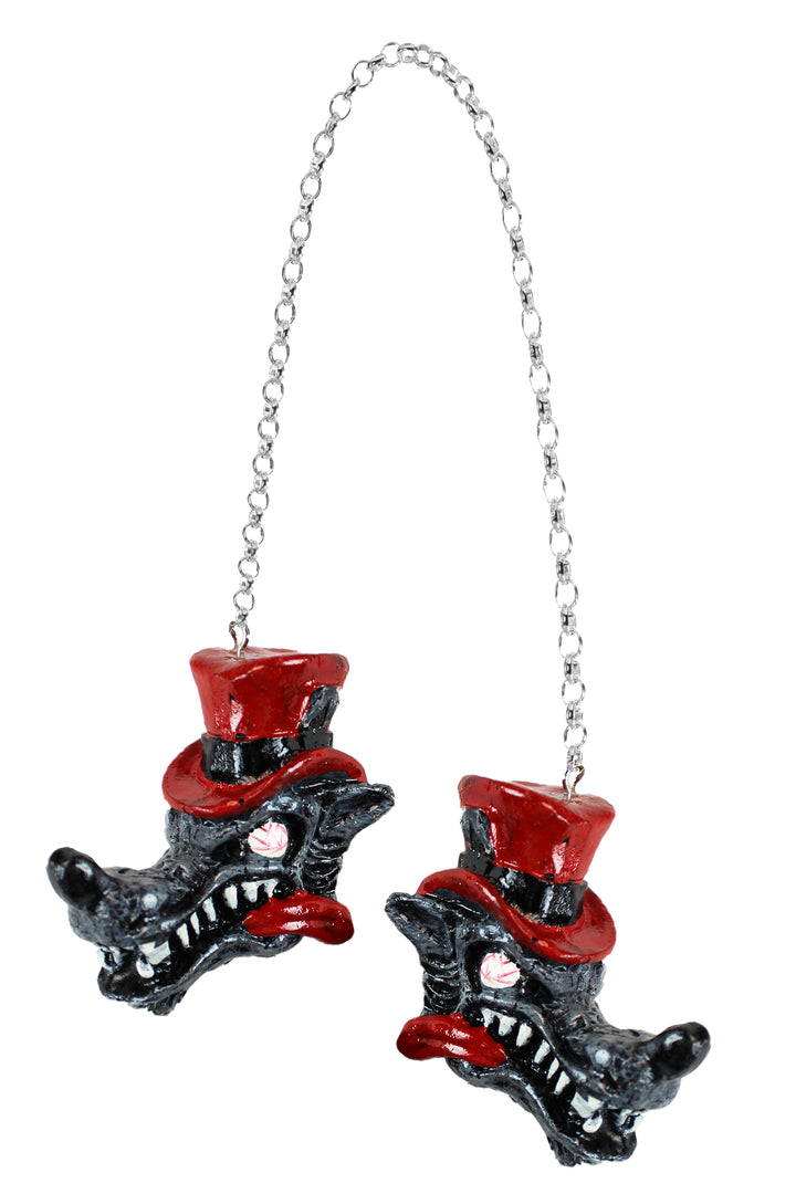 3D Rear View Lone Wolf Mirror Danglers