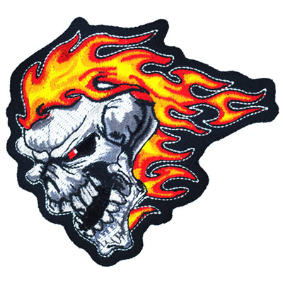 Flaming Skull Head Patch