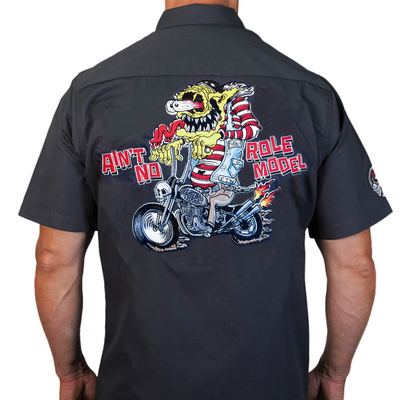 Ain't No Role Model Monster Embroidered Work Shirt / Shop Shirt