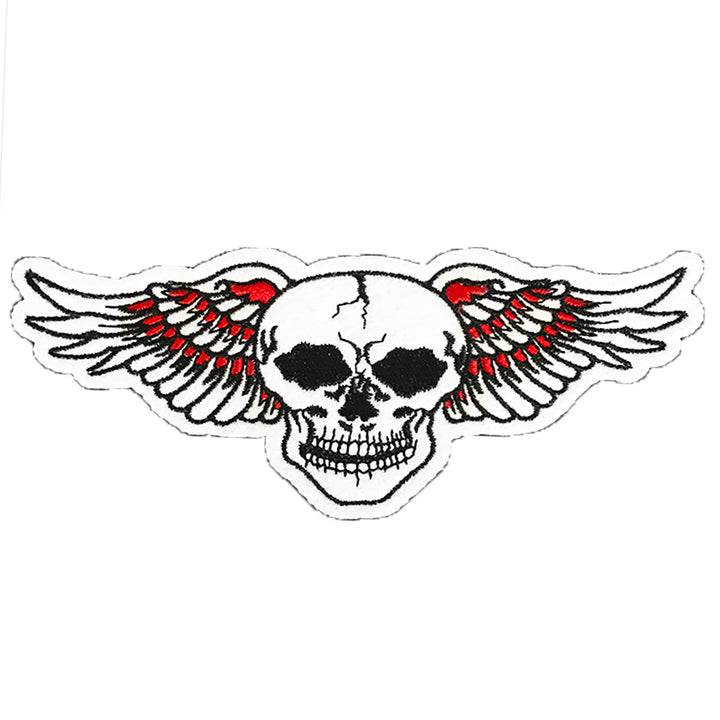 Orange Wing Skull Vintage Embroidered Patch