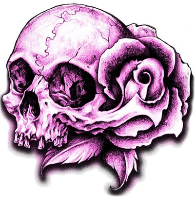 Purple Rose Skull Mini Decal/Sticker