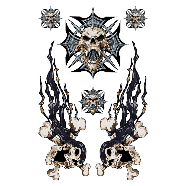 Iron Cross Skull Bandana Skull Decal Set