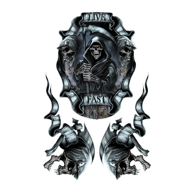 Bmw Motorrad Skull Logo Dark Stickers Decals x2 - DecalsHouse