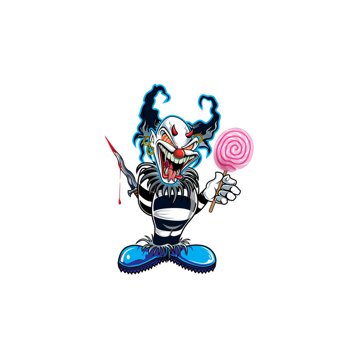 Lollipop Blue Killer Clown Mini Decal/Sticker