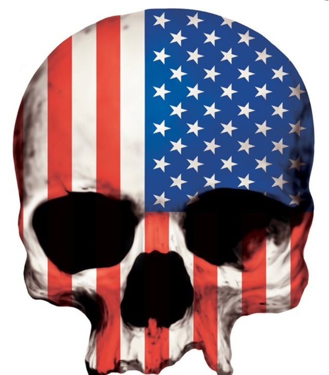 USA Flag Skull Mini Decal/Sticker