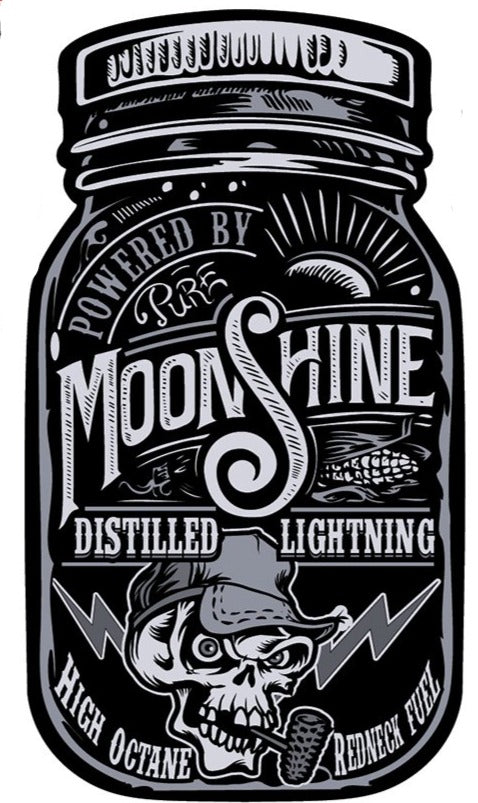 Moonshine Jar Skull Mini Decal/Sticker