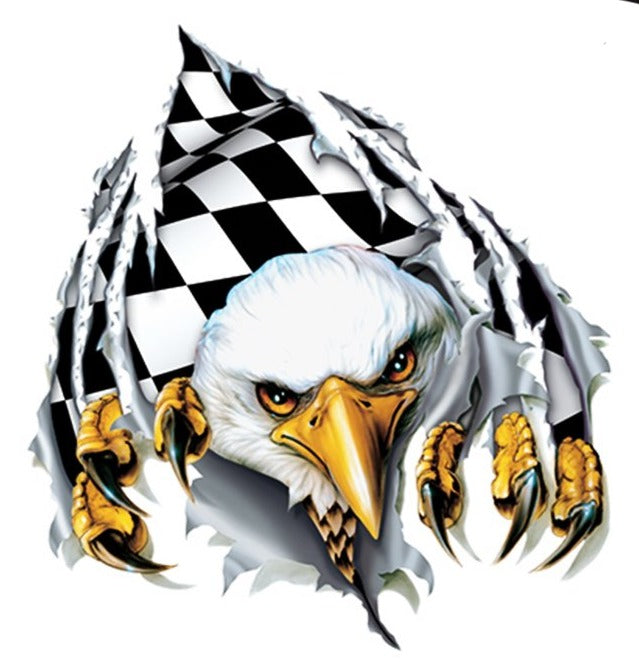 Rude & Crude Decal: Rip N Tear Checkered Eagle Mini Decal/Sticker