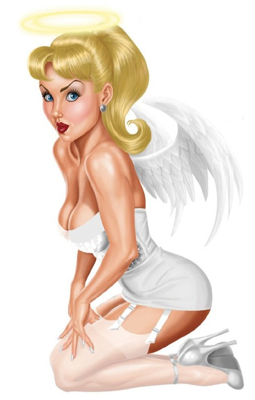 Sexy Angel Pin Up Girl Mini Decal/Sticker
