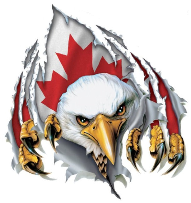 Rude & Crude Decal: Rip N Tear Canadian Eagle Mini Decal/Sticker