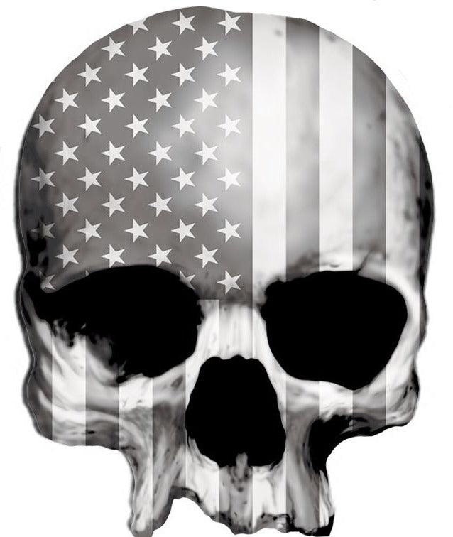 USA Gray Tactical  Skull Sticker