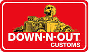 Down n Out Hot Rod Skull Rider Mini Decal/Sticker