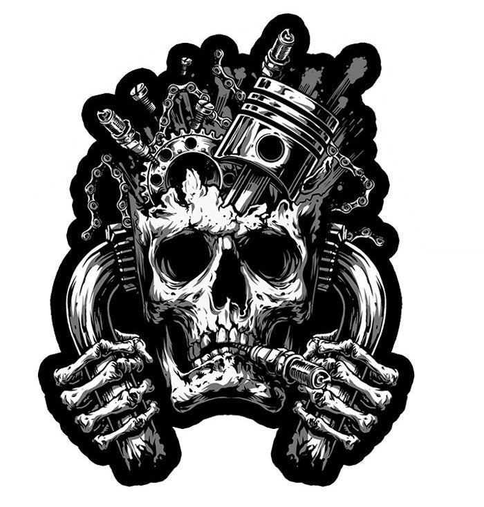 Engine Head Skull Mini Decal/Sticker