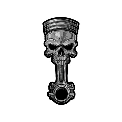Rude & Crude Deal: Skull Piston Mini Decal/Sticker