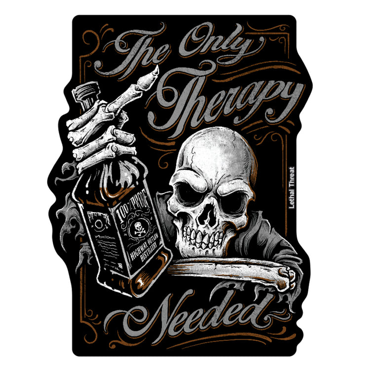 Rude & Crude: The Only Therapy Skull Mini Decal/Sticker