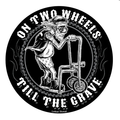 Rude & Crude: On Two Wheels Till The Grave Mini Decal/Sticker
