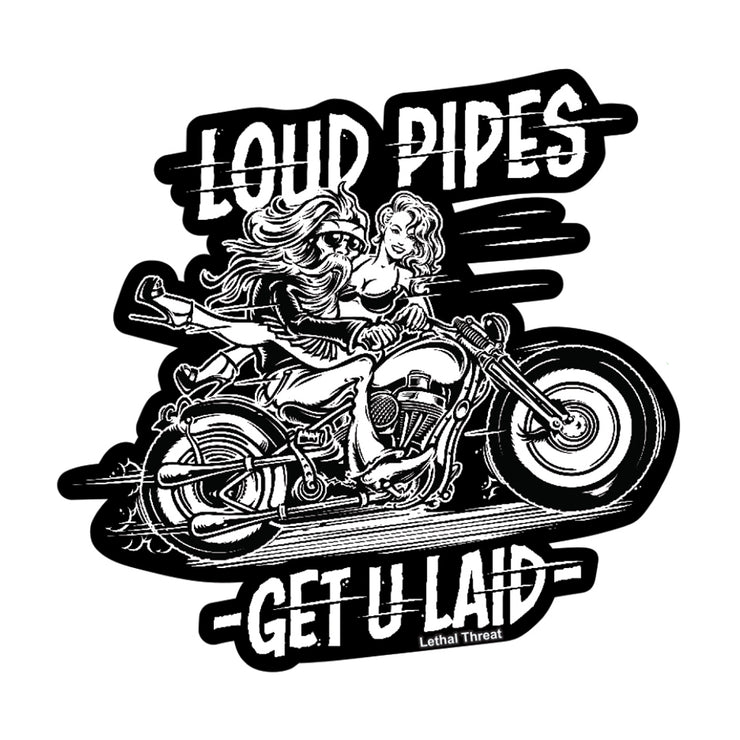 Rude & Crude: Loud Pipes Get U Laid Mini Decal/Sticker