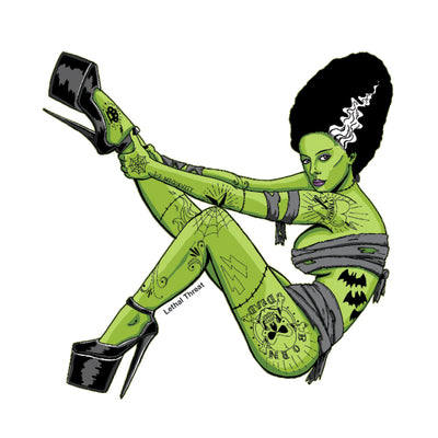 Bride Of Frankenstein Pin Up Girl Mini Decal/Sticker
