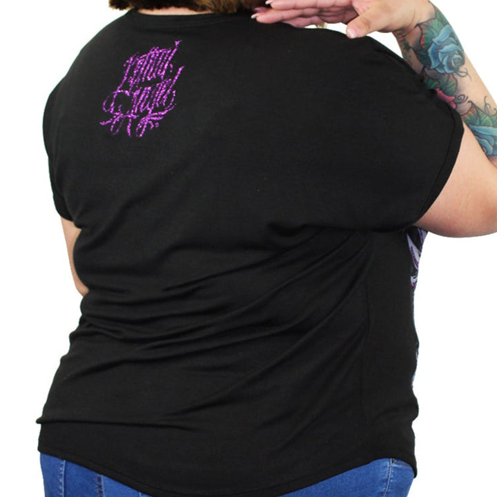 Rose Skull Lace Up Tee Shirt