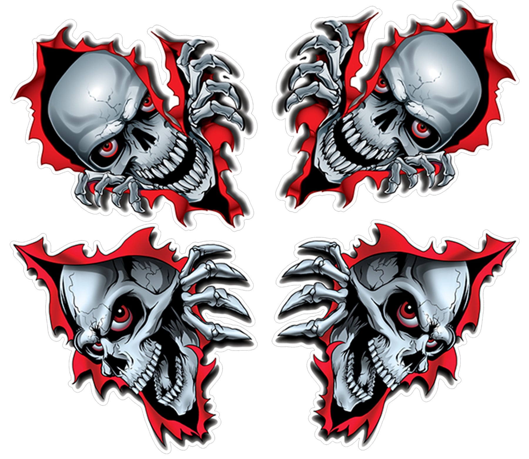 Red-Eyed Skull Rip Series Sticker Packs – Lethal Threat