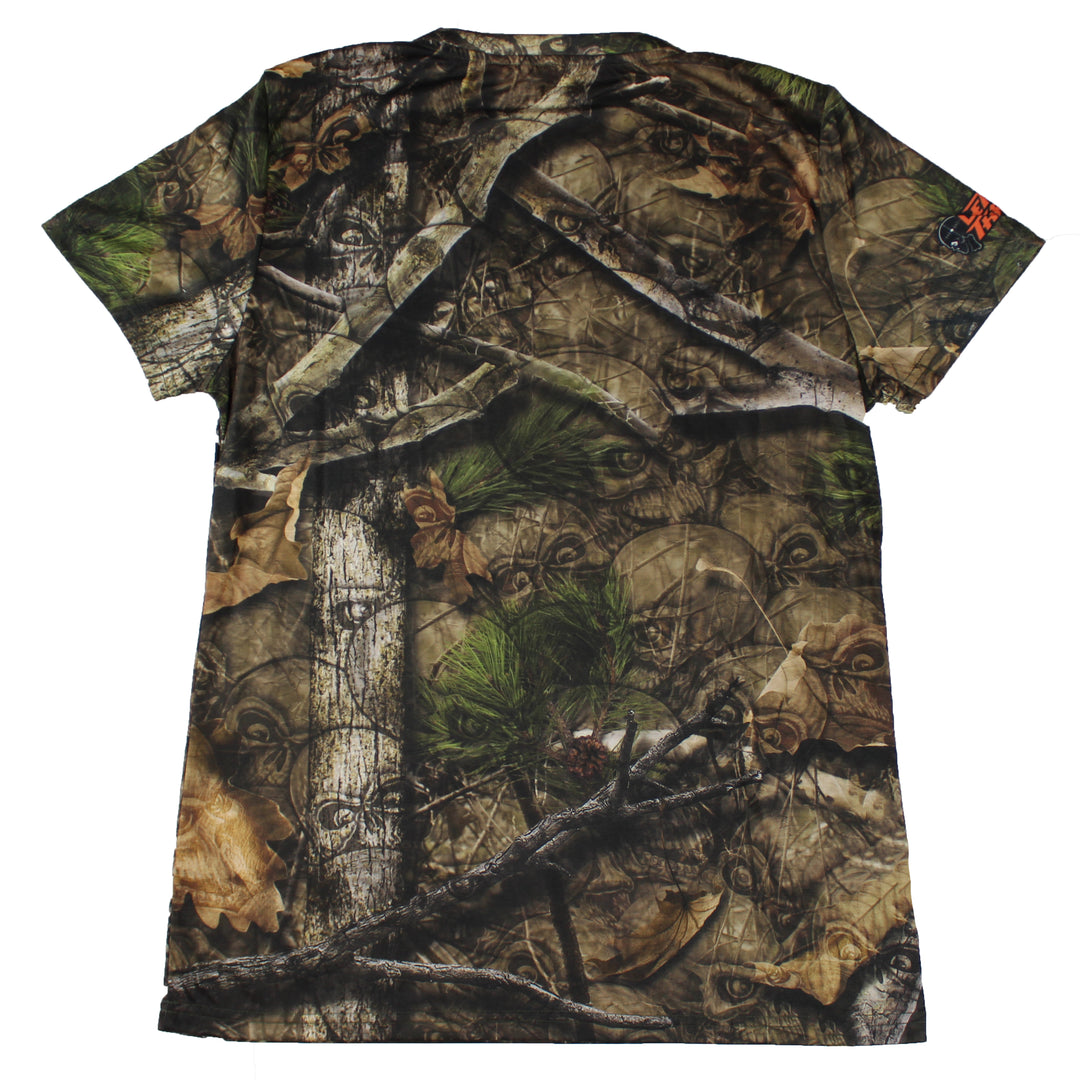 Women Backwoods Skull Camo Womens V Neck T- Shirt