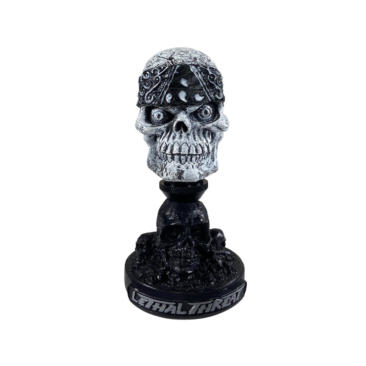 Black Bandana Skull Head with Display Stand / Dash Topper